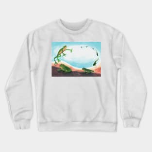 Metamorphosis - Life cycle of a frog Crewneck Sweatshirt